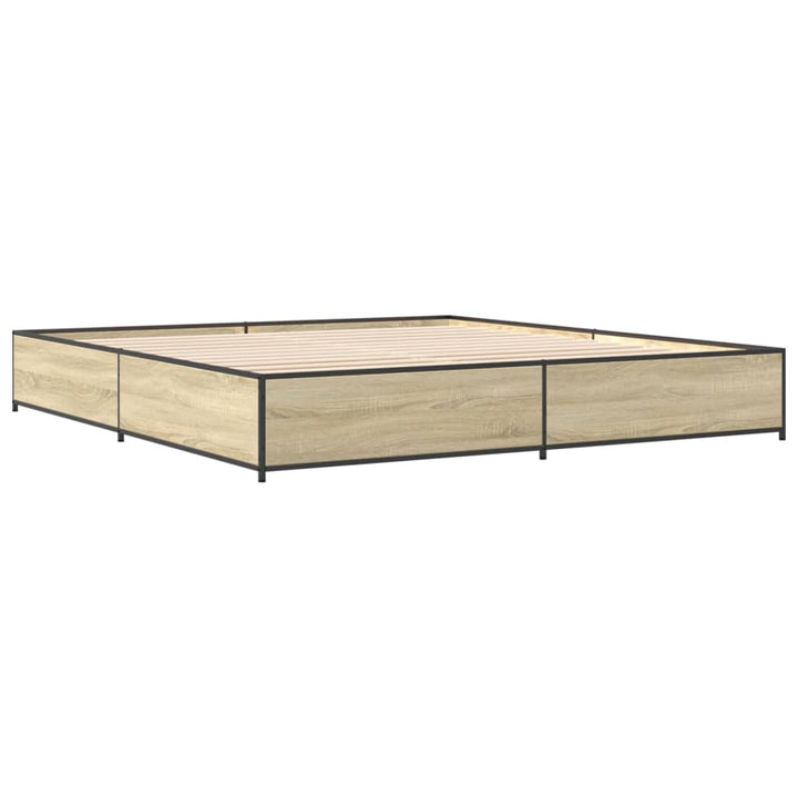 sengestel 160x200 cm konstrueret træ og metal sonoma-eg