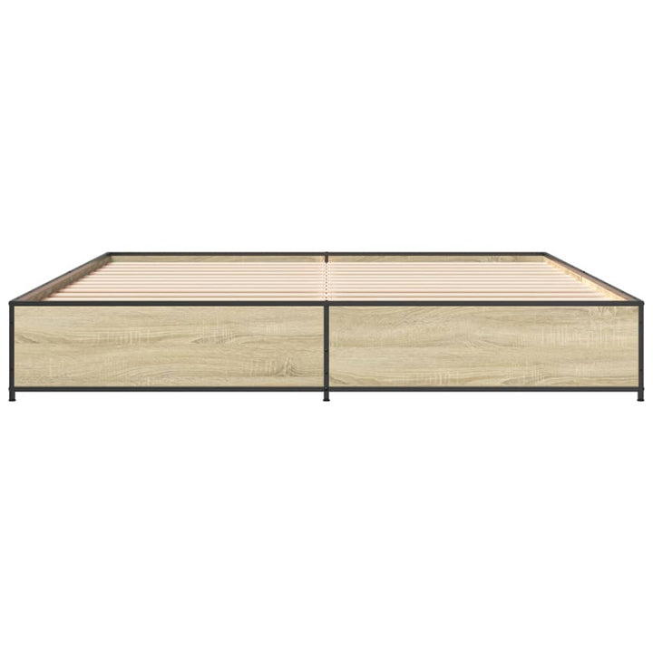 sengestel 160x200 cm konstrueret træ og metal sonoma-eg