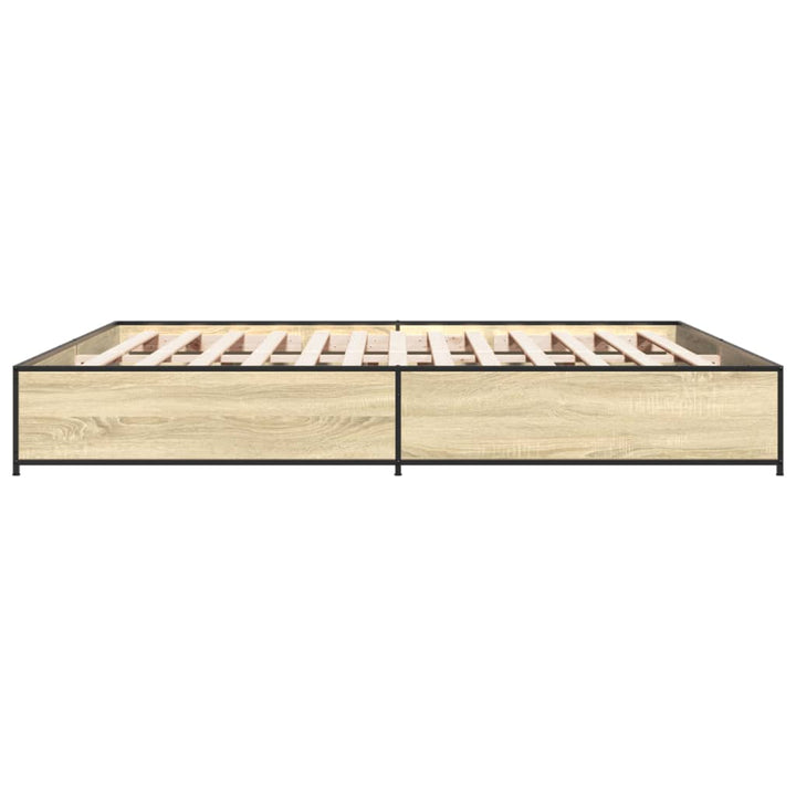 sengestel 160x200 cm konstrueret træ og metal sonoma-eg