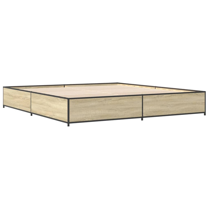 sengestel 160x200 cm konstrueret træ og metal sonoma-eg