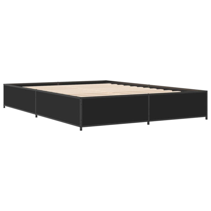 sengestel 150x200 cm konstrueret træ og metal sort