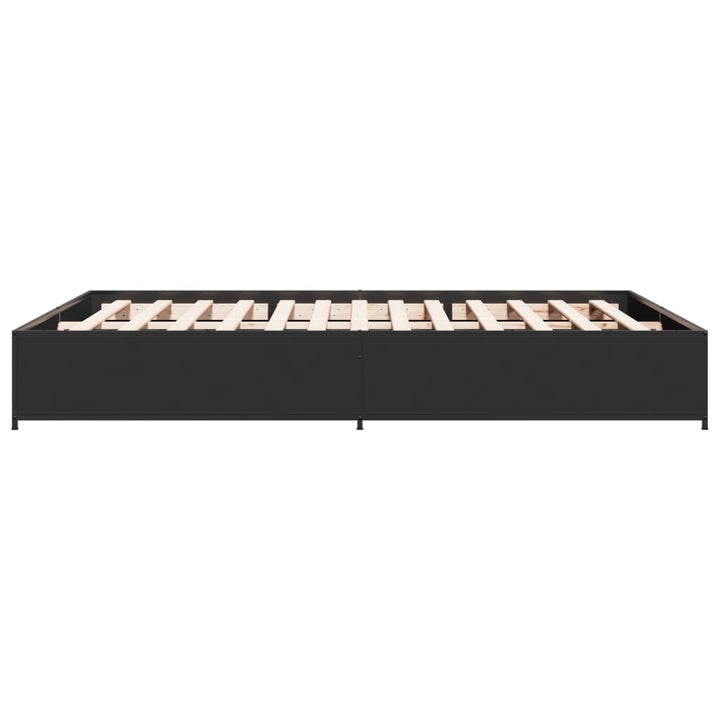 sengestel 150x200 cm konstrueret træ og metal sort