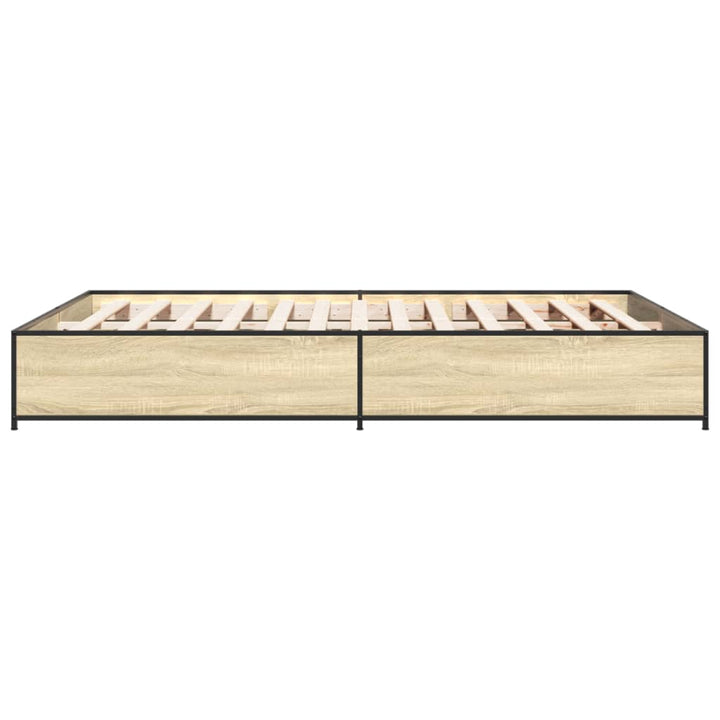 sengestel 150x200 cm konstrueret træ og metal sonoma-eg