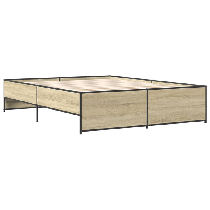 sengestel 160x200 cm konstrueret træ og metal sonoma-eg
