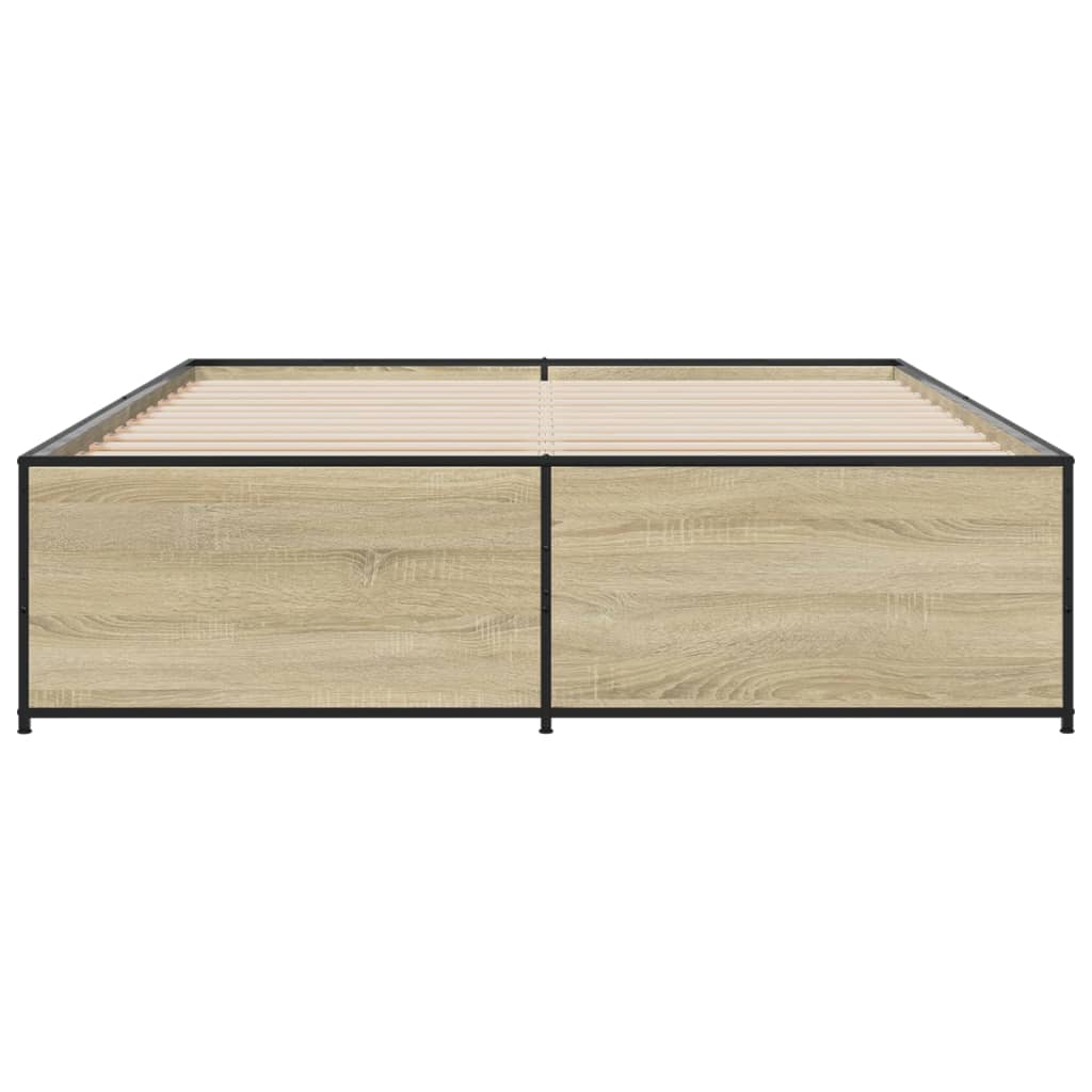 sengestel 160x200 cm konstrueret træ og metal sonoma-eg