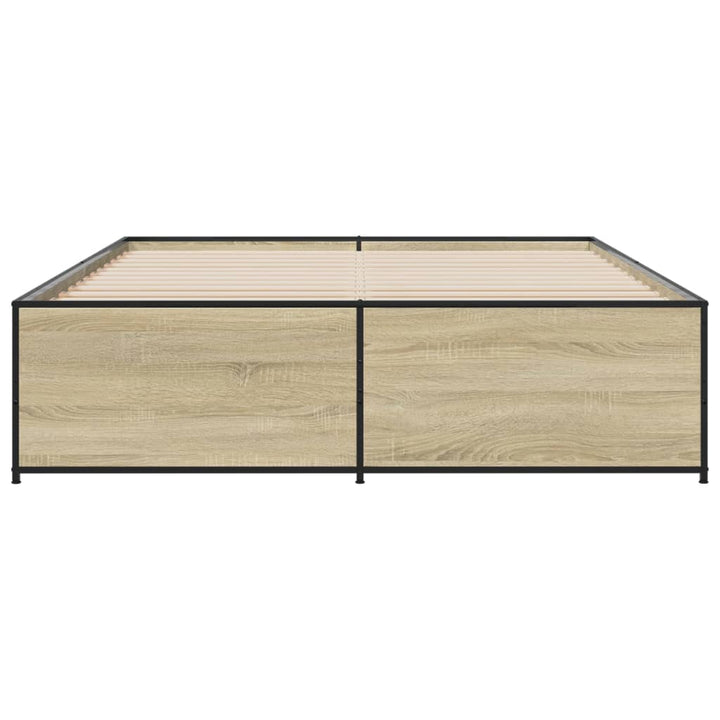 sengestel 160x200 cm konstrueret træ og metal sonoma-eg