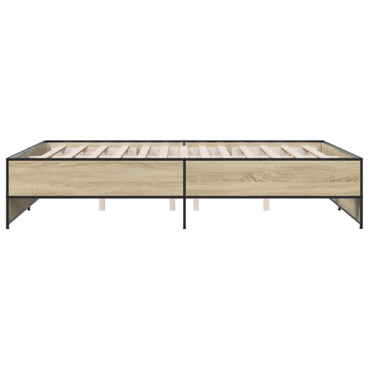sengestel 160x200 cm konstrueret træ og metal sonoma-eg