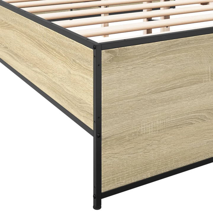 sengestel 160x200 cm konstrueret træ og metal sonoma-eg