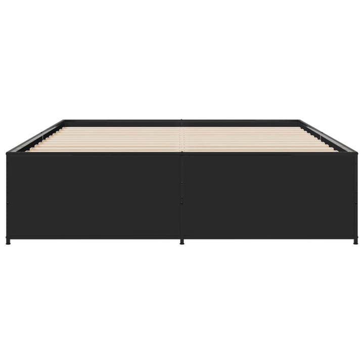 sengestel 150x200 cm konstrueret træ og metal sort