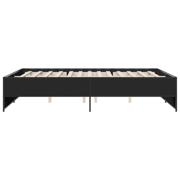 sengestel 150x200 cm konstrueret træ og metal sort