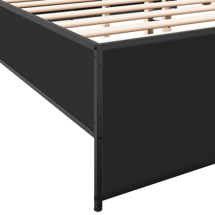 sengestel 150x200 cm konstrueret træ og metal sort