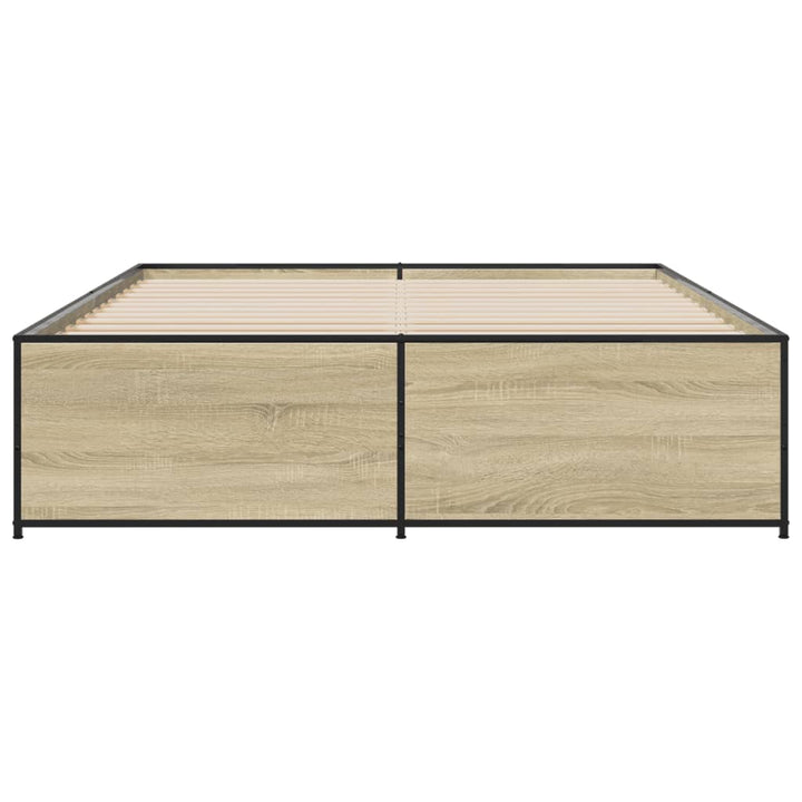 sengestel 150x200 cm konstrueret træ og metal sonoma-eg