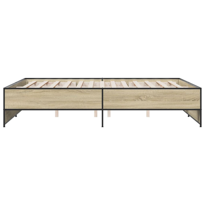 sengestel 150x200 cm konstrueret træ og metal sonoma-eg