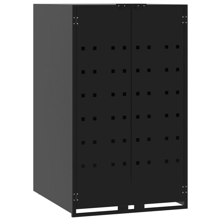 skraldespandsskjuler 276x79x117 cm 4 rum stål sort