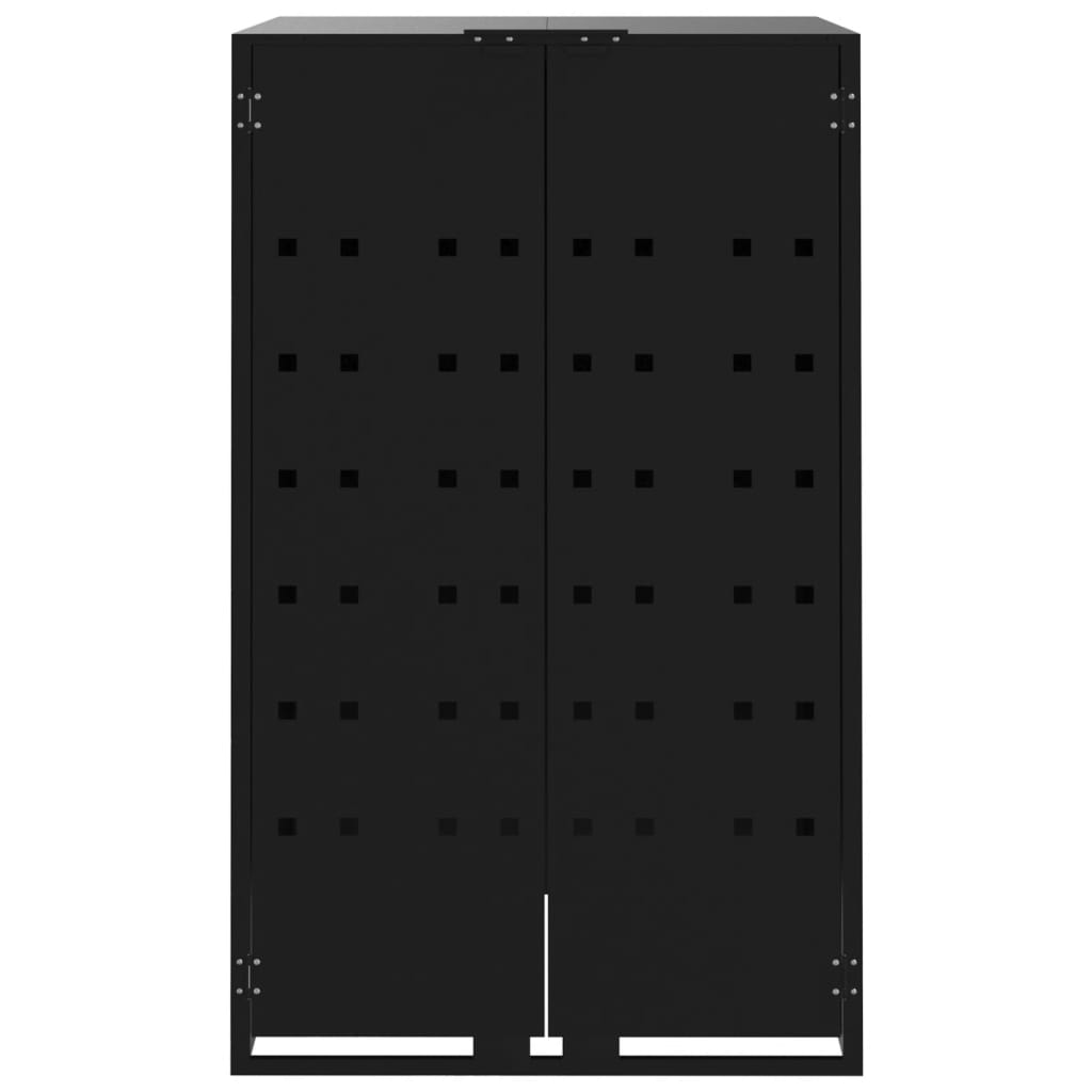 skraldespandsskjuler 276x79x117 cm 4 rum stål sort