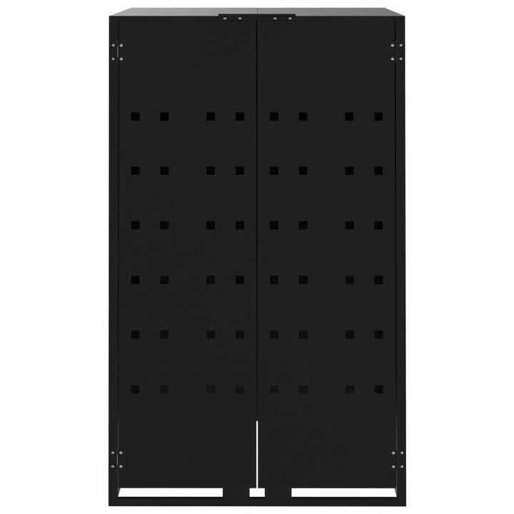 skraldespandsskjuler 276x79x117 cm 4 rum stål sort