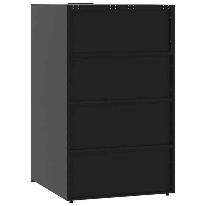 skraldespandsskjuler 276x79x117 cm 4 rum stål sort