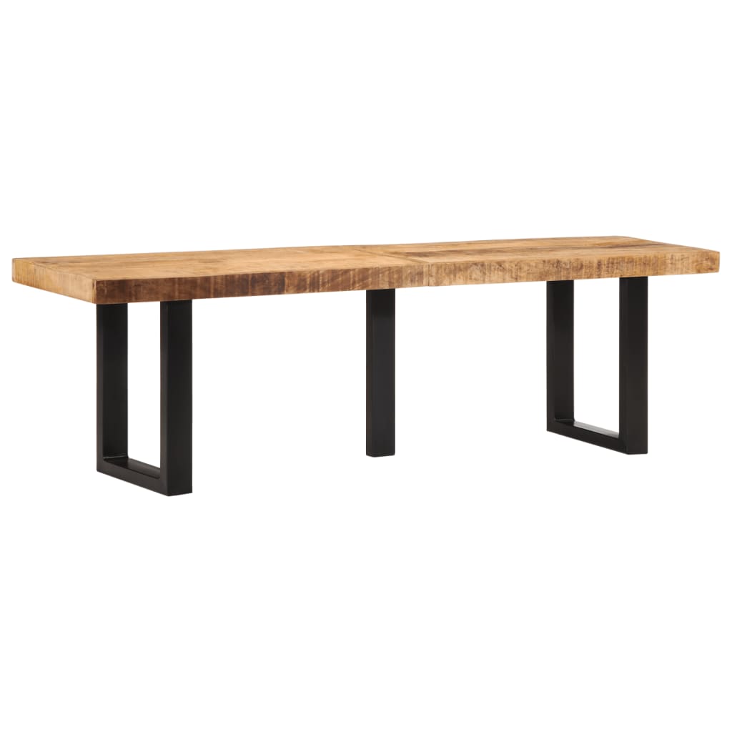 bænk 160 cm massivt ru mangotræ og stål