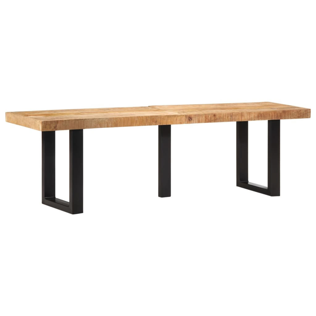 bænk 160 cm massivt ru mangotræ og stål