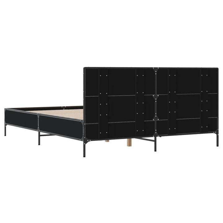 sengestel 150x200 cm konstrueret træ og metal sort