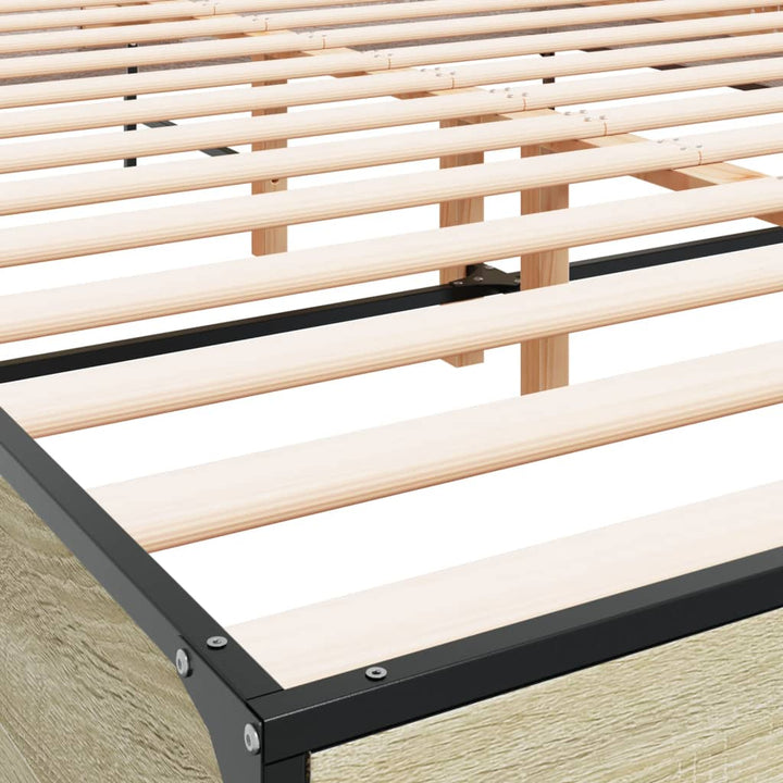 sengestel 150x200 cm konstrueret træ og metal sonoma-eg