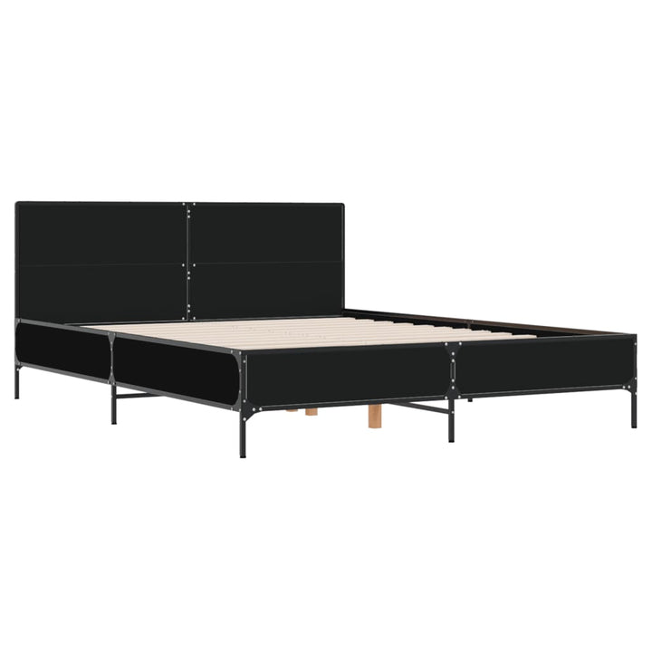 sengestel 160x200 cm konstrueret træ og metal sort