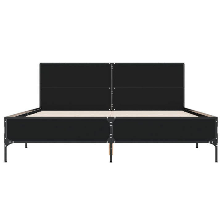 sengestel 160x200 cm konstrueret træ og metal sort