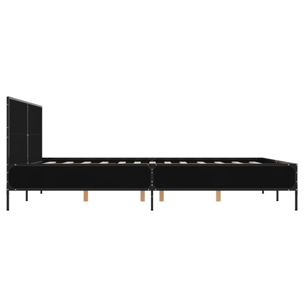 sengestel 160x200 cm konstrueret træ og metal sort