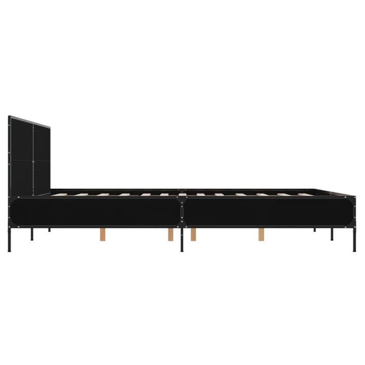 sengestel 160x200 cm konstrueret træ og metal sort