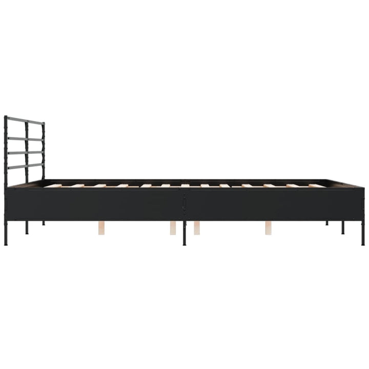 sengestel 150x200 cm konstrueret træ og metal sort