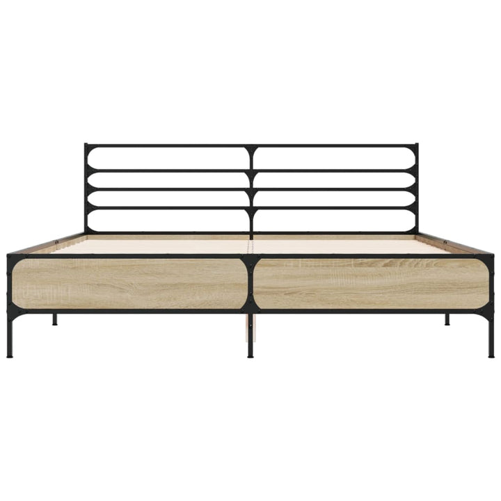 sengestel 150x200 cm konstrueret træ og metal sonoma-eg
