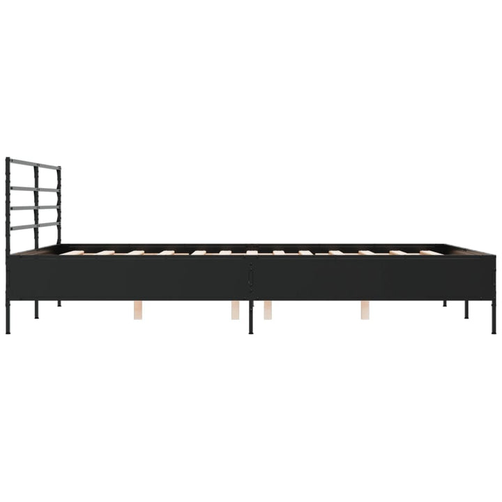 sengestel 160x200 cm konstrueret træ og metal sort