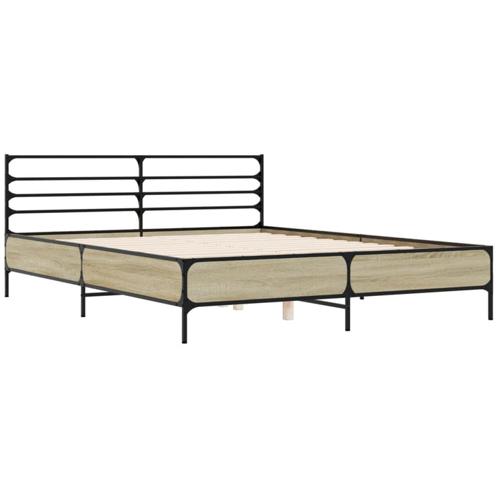 sengestel 160x200 cm konstrueret træ og metal sonoma-eg