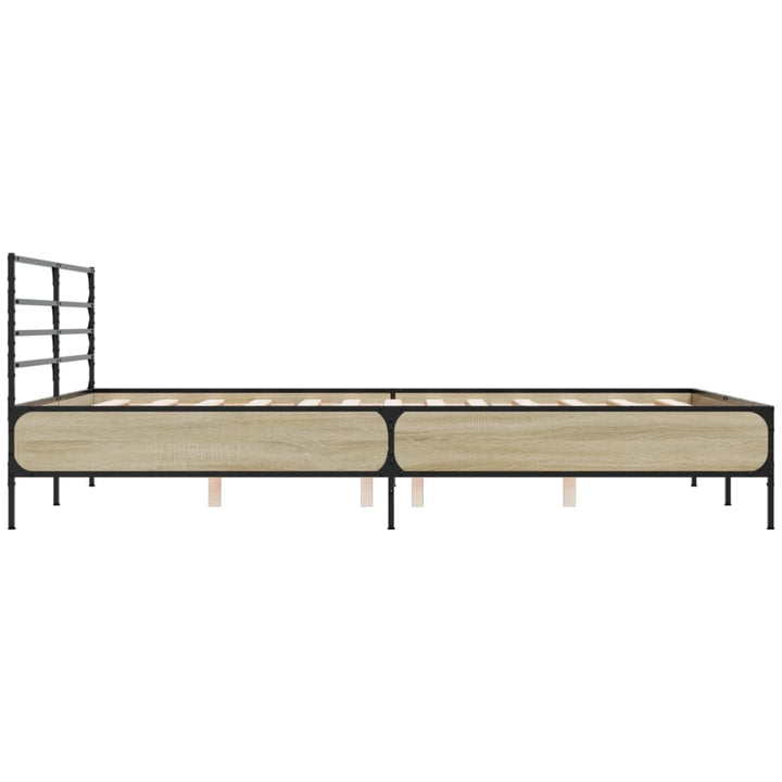 sengestel 160x200 cm konstrueret træ og metal sonoma-eg