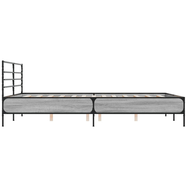sengestel 160x200 cm konstrueret træ og metal grå sonoma-eg