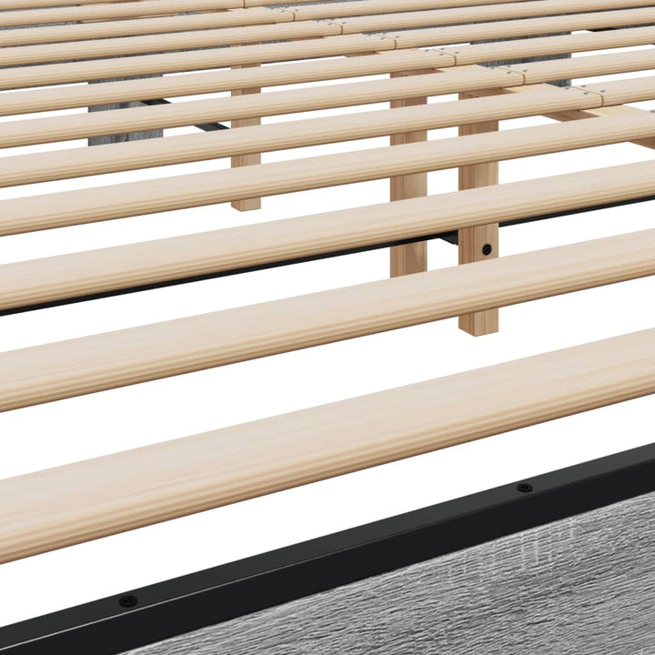 sengestel 200x200 cm konstrueret træ og metal grå sonoma-eg