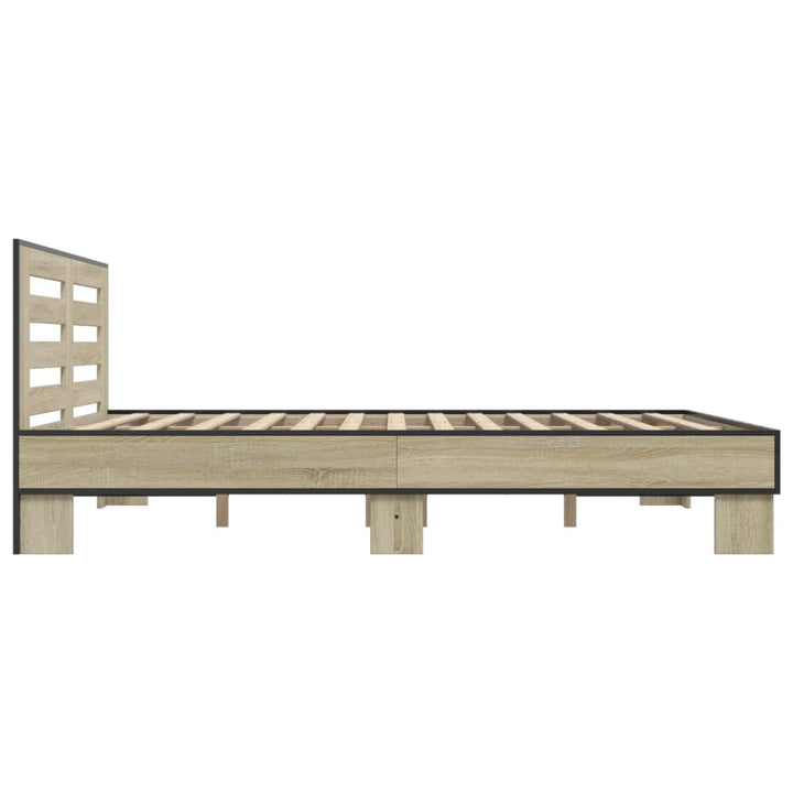sengestel 160x200 cm konstrueret træ og metal sonoma-eg