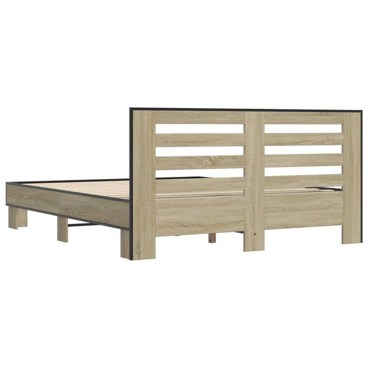 sengestel 160x200 cm konstrueret træ og metal sonoma-eg
