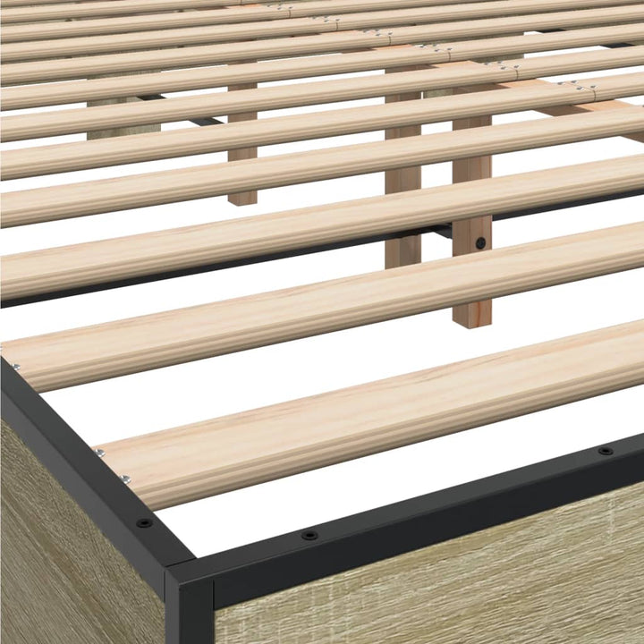 sengestel 160x200 cm konstrueret træ og metal sonoma-eg