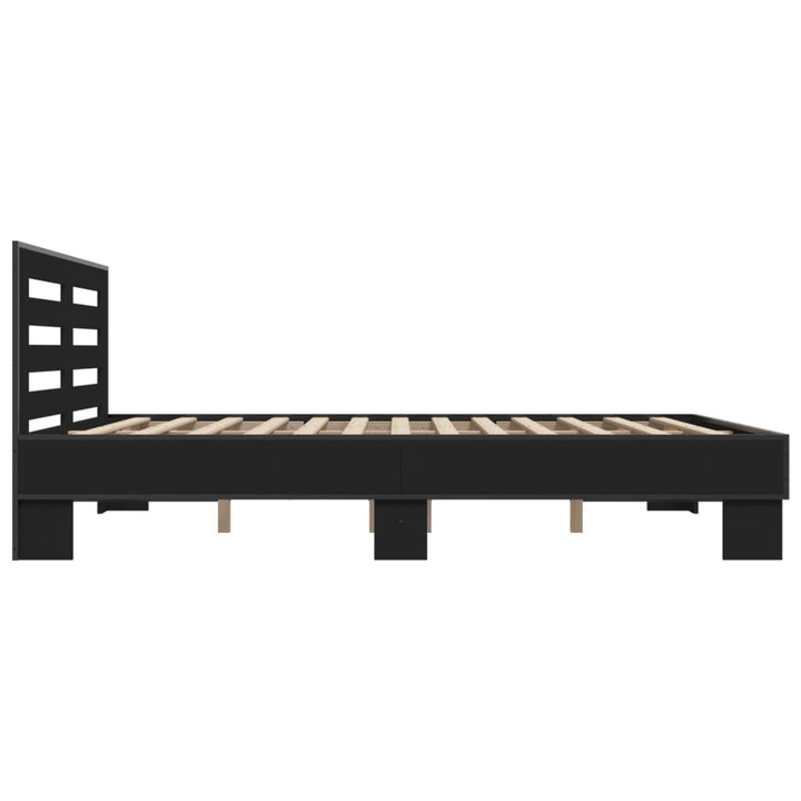 sengestel 150x200 cm konstrueret træ og metal sort