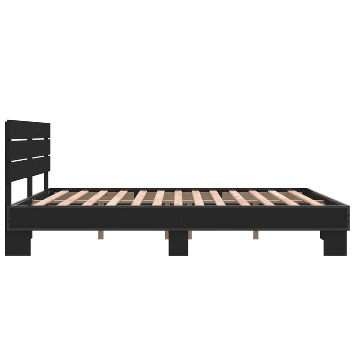 sengestel 160x200 cm konstrueret træ og metal sort