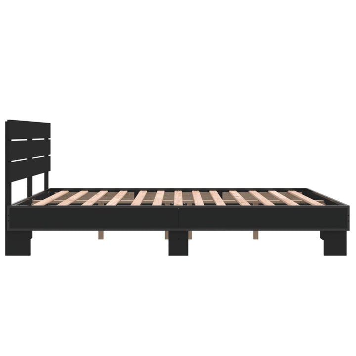 sengestel 150x200 cm konstrueret træ og metal sort