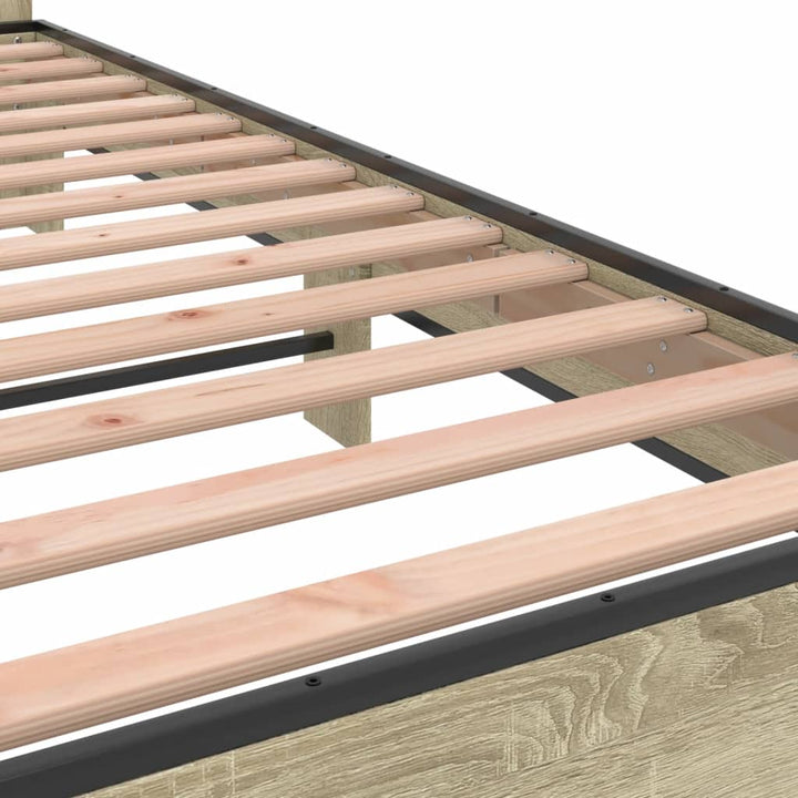 sengestel 150x200 cm konstrueret træ og metal sonoma-eg