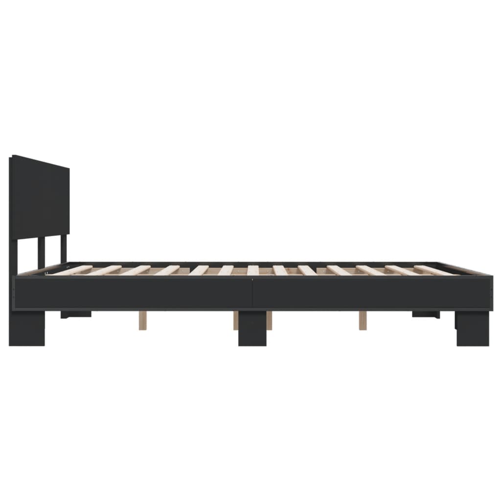 sengestel 160x200 cm konstrueret træ og metal sort