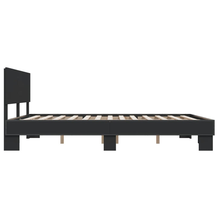 sengestel 160x200 cm konstrueret træ og metal sort