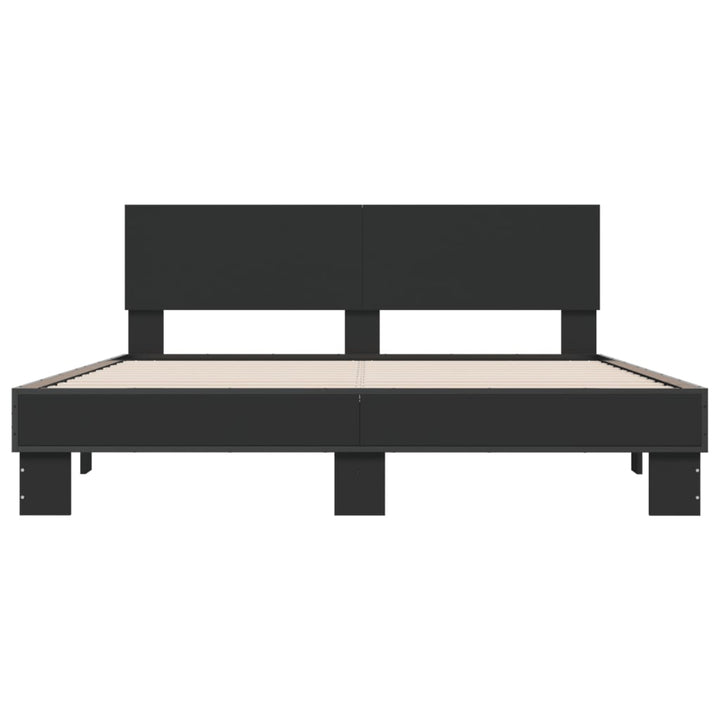 sengestel 150x200 cm konstrueret træ og metal sort