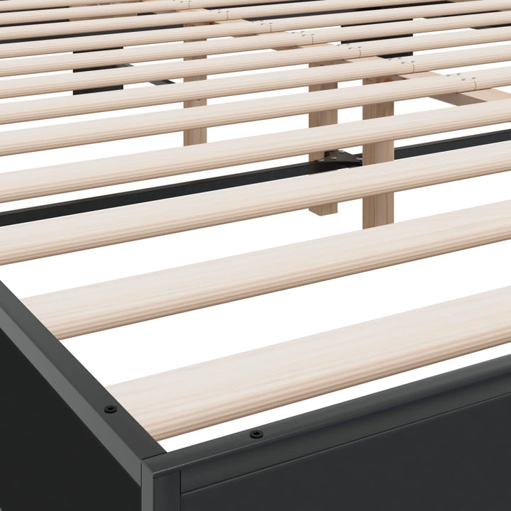 sengestel 150x200 cm konstrueret træ og metal sort