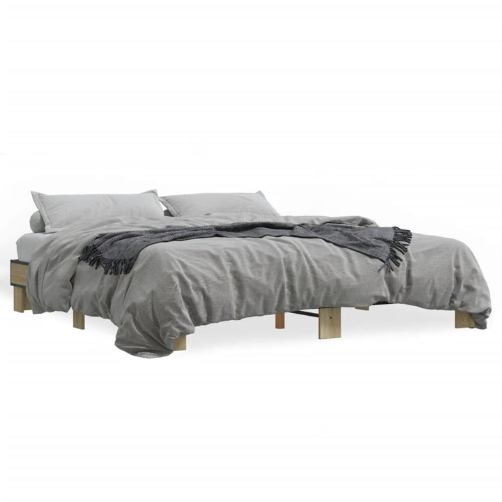 sengestel 160x200 cm konstrueret træ og metal sonoma-eg