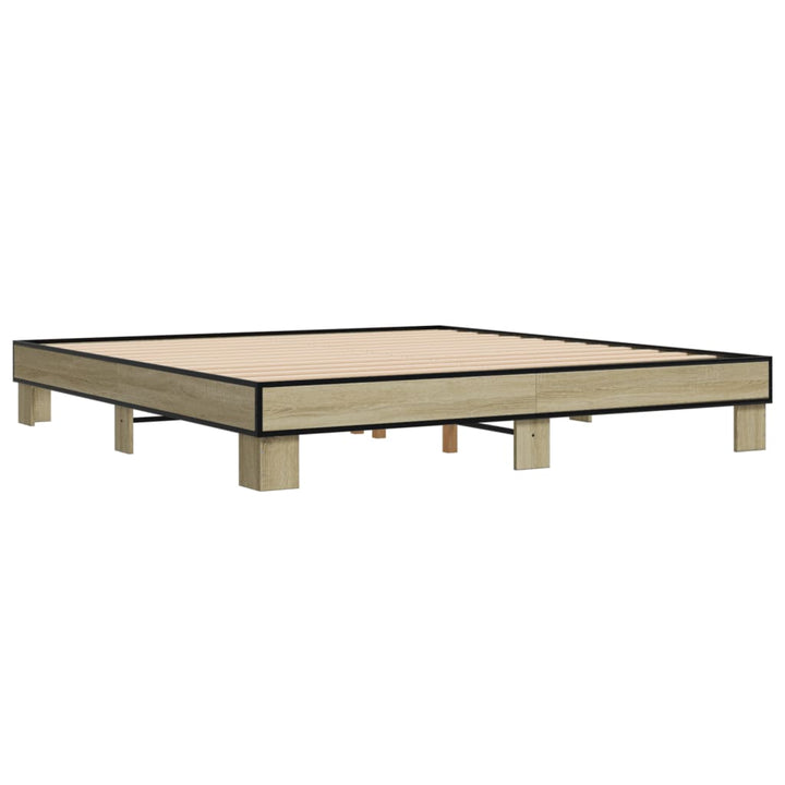 sengestel 160x200 cm konstrueret træ og metal sonoma-eg
