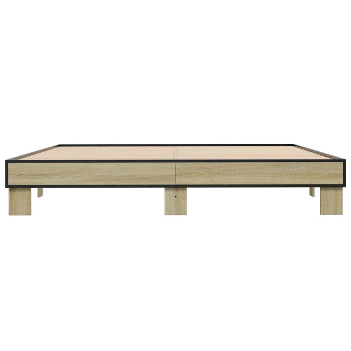 sengestel 160x200 cm konstrueret træ og metal sonoma-eg